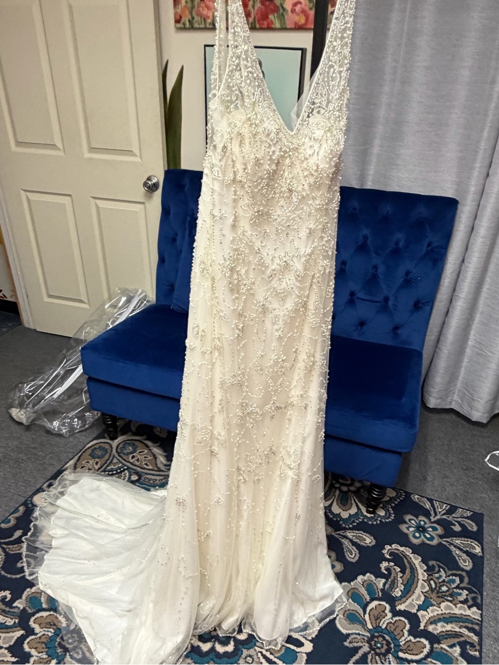 Sottero & Midgley “Georgina” Ivory Beaded Wedding Dress – Size 14